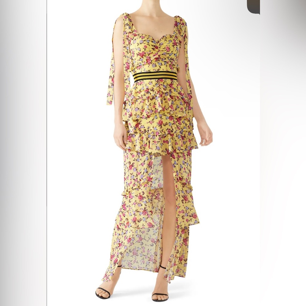 For Love & Lemons Maison Dress | Yellow Floral size large